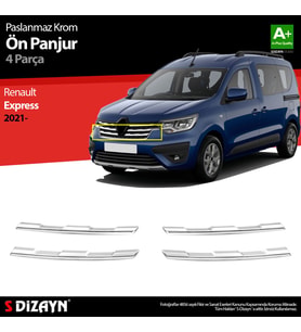 S-Dizayn Renault Express Krom Ön Panjur 4 Prç 2021 Üzeri