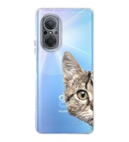 Huawei Nova 9 Se Uyumlu Kamera korumalı Kapak Catface Tasarımlı  Şeffaf Kılıf