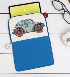 BK Gift Klasik Araç Tasarımlı Taşınabilir Koruyucu Tablet Kılıfı & Organizer Çanta - Mavi-4