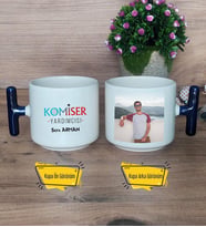 Komiser Yardımcısı Kupa Bardak Fotoğraflı T Lacivert Kulplu 10 Nisan Polisler Günü Hediyesi