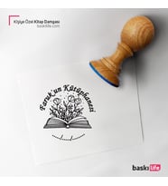 Çiçek Kişiye Özel Kitap Damgası Kitap Mührü Kaşe Kitap Mühür Özel Damga 374