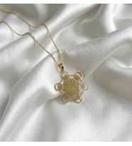 Kişiye Özel 925 Ayar Gümüş Şık Metatron Küp Sembol Kolye (Gold)