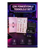 Powerbank Özellikli Bluetooth Kulaklık ve Nabız Ölçer Akıllı Saat Bileklik Hediyeli