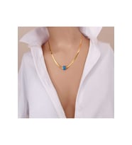 Balıksırtı Model Nazar Boncuklu 316L Çelik Kolye – Gold & Gümüş Seçenekli (Altın)