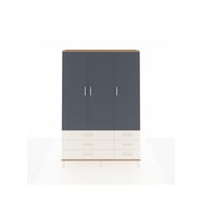 Arges Dolap 5 Raflı 6 Çekmeceli Tek Askılı 132x30x195 Çam-Antrasit/Aytaşı