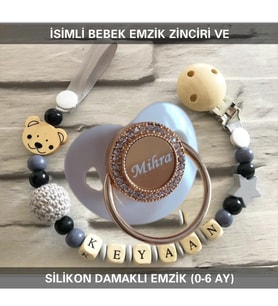 Sahi Aksesuar İsimli Emzik Zinciri ve İsimli Silikon Emzik BEZYI391