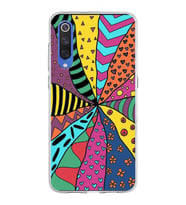 PrintiFy Xiaomi Mi 9 ile Uyumlu 1mm Slim Fit Retro Renkler 4 Baskılı Şeffaf  Kılıf