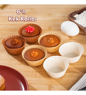 Perotti 16309 Silikon 6'lı Mini Kek Kalıbı Muffin Kek Kalıbı (Çok Renkli)