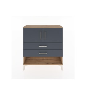 Arges Şifonyer 2 Raflı 2 Çekmeceli 2 Kapaklı 88x30x96 Çam-Antrasit