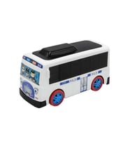 Uj Toys Eğitici Öğretici Sesli ve Işıklı Çarp Dön Sevimli Polis Otobüsü-Beyaz 
