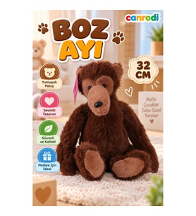 4467K BOZ AYI 32 CM KAHVERENGİ