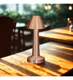 Çatı Model Bronz Renk Şarjlı Dokunmatik 3 Renkli LED Masa Lambası (4767)