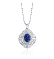 2.85 Karat Baget Safir Pırlanta Kolye