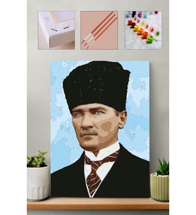 Sayılarla Boyama Seti - Kalpaklı Atatürk Portresi