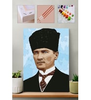 Sayılarla Boyama Seti - Kalpaklı Atatürk Portresi