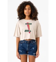 Fargo Ralph's Corner Diner Bej Kadın Crop Tshirt