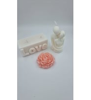 "Aşkın Kokusu" Soyavaks Mum Kutusu (Pembe-Ekru)