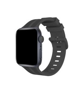Mey İthalat® Watch 38Mm Kr408 Çizgili Silikon Kordon - Koyu Gri