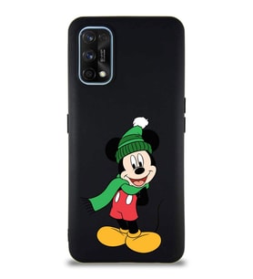 Realme 7 Pro Soft Premier Kapak Mickey Mouse-G Tasarımlı Silikon Kılıf - Siyah (Şeffaf)