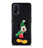 Realme 7 Pro Soft Premier Kapak Mickey Mouse-G Tasarımlı Silikon Kılıf - Siyah (Şeffaf)