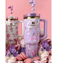 Stanley x LoveShackFancy Quencher H2.0 FlowState Tumbler Çiçek Desenli Limited Edition Termos Bardak Pipetli Takım Kutulu 40 OZ (1.18 L)