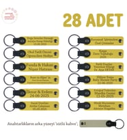 Sarı & Sütlü Kahve, Yılbaşı Kutlama Organizasyonuna Özel, 28’li Set, İsim Yazılabilir Deri Hediyelik