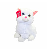 Selay Peluş Kalpli Kedi Beyaz 30 Cm 3007