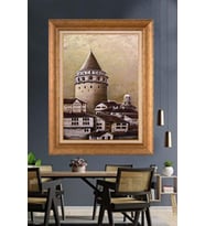 Altın Varaklı  Çerçeveli Paspartulu Tablo ndd735 (Gold)