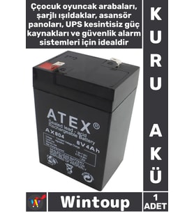 #Akü Sağlam Kuru Bakımsız Şarj Edilebilir Işıldak Oyuncak Araba Güç Kaynağı Akü 6v 4a 10.5x7x4.5 Cm