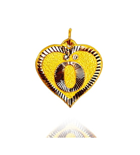 0.25 Gram 14 Ayar Ö Harfi Kalp Kolye Ucu