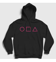 Presmono Unisex Beyaz Purple Symbols Squid Game Kapüşonlu Sweatshirt 261309tt (Siyah)