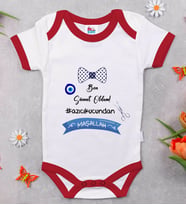 BK Kids Sünnet Tasarımlı Kırmızı Bebek Body Zıbın-2