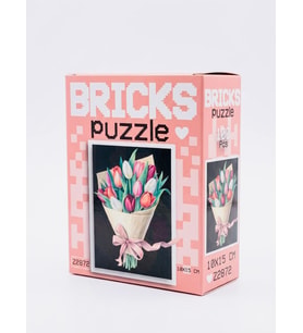 Bricks Puzzle - 100 Parça Çiçek Buketi Temalı Dekoratif Mini Puzzle (10x15 cm)