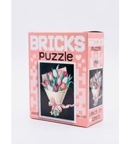 Bricks Puzzle - 100 Parça Çiçek Buketi Temalı Dekoratif Mini Puzzle (10x15 cm)