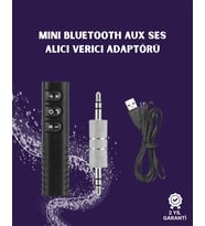 Bluetooth Aux Adaptör 3.5Mm Ses Girişi İçin Kablosuz Dönüştürücü, 10M Menzil