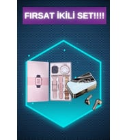 Bileklikli Amoled Ekran Akıllı Saat Dijital Göstergeli Kablosuz Bluetooth Kulaklık Anc/ Enc