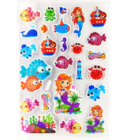 Sticker Kabartmalı A4 boyutunda Stiker Defter, planlayıcı etiket -(Lim010) -  Sevimli Balıklar