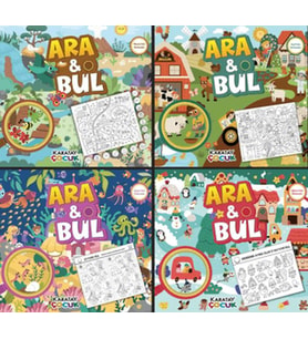 Ara ve Bul / Gizli Resimleri Bul-4'lü Seri (Macera-Keşif-Sürpriz-Eğlence Dolu Bulmacalar)
