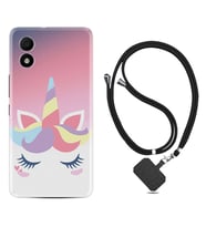 TCL 303 Kılıf Silikon Boyun Askılı İpli Desenli Silikon Sweety Unicorn 1737