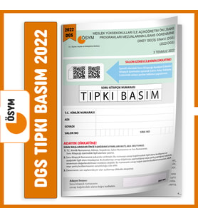 DGS 2022 ÖSYM Tıpkı Basım Çıkmış Soru Türkiye Geneli Dijital Çözümlü Deneme Kita