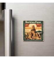 Burkina Faso Burkina Faso - Posta Pulu Temalı Ülke - Baskılı Buzdolap Magneti Kare - 9x9 cm