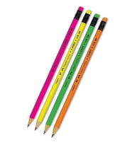 Kurşun Kalem Silgili 4 Adet Candy HB Siyah Kurşun Kalem Silgili Kalem Neon Desenli HB Kalem (Karışık)