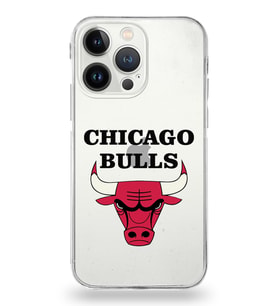 Apple iPhone 13 Pro Uyumlu Kamera Korumalı Tıpalı Kapak Chicago Bulls Tasarımlı Şeffaf Kılıf