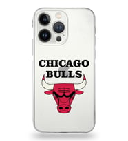 Apple iPhone 13 Pro Uyumlu Kamera Korumalı Tıpalı Kapak Chicago Bulls Tasarımlı Şeffaf Kılıf