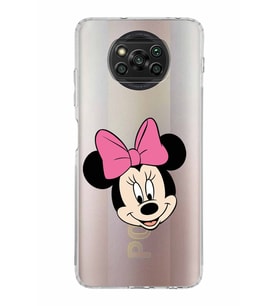 Xiaomi   Poco X3 NFC  Kamera Korumalı Kapak Minnie Mouse Tasarımlı Şeffaf  Kılıf