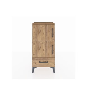 Arges Komodin 4 Raflı Tek Çekmeceli 2 Kapaklı 44x30x96 Çam-Çam
