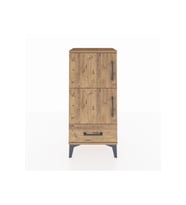 Arges Komodin 4 Raflı Tek Çekmeceli 2 Kapaklı 44x30x96 Çam-Çam