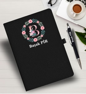 Kişiye Özel harf Tasarımlı  İsme Özel Defter ve Kalem