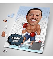 Kişiye Özel Hediye 240 Parça Boksör Karikatürlü Puzzle
