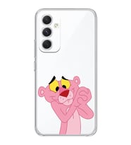 Samsung Galaxy A54 Uyumlu Pembe Panter Tasarımlı Şeffaf Telefon Kılıfı